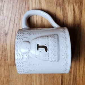 Anthropologie Snowcap reactive-glazed letter 'J' initial monogram mug